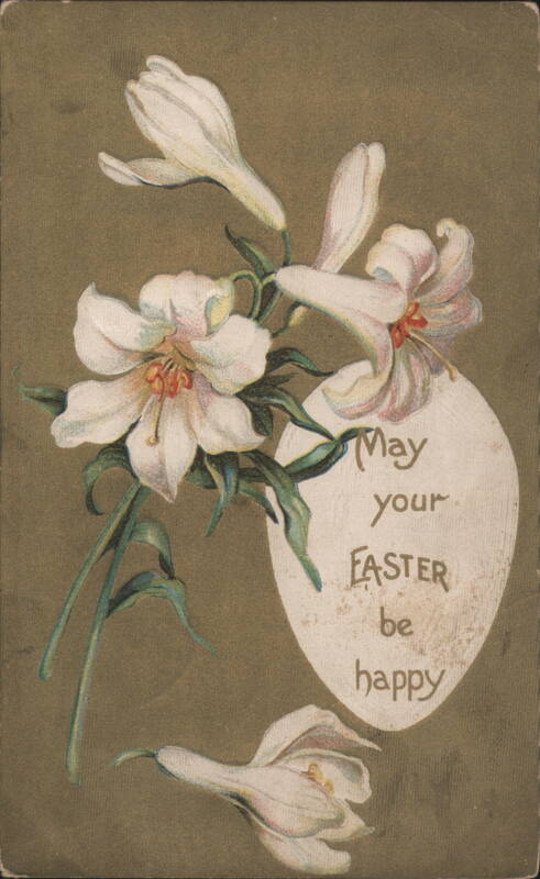 May Your Easter Be Happy Lilies Greeting Flowers