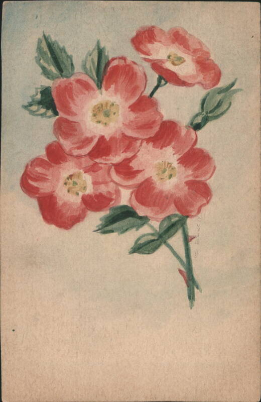 Hand Drawn Flowers, Watercolor? E. Allen