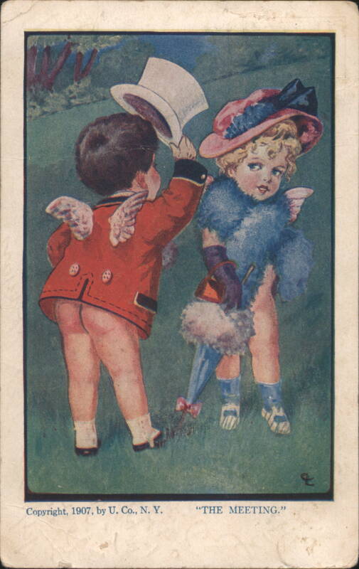 Cherubic Children's Encounter: Boy Pulls Girl's Hat, 'THE MEETING'