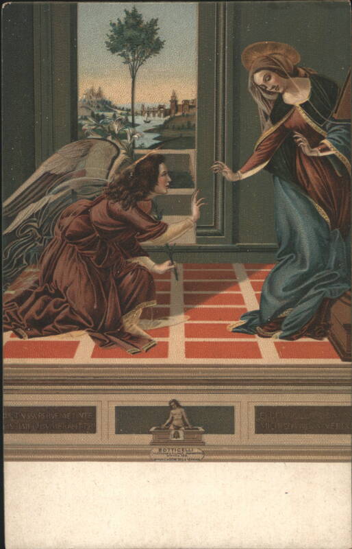 Botticelli's The Annunciation, Angel Gabriel and Mary