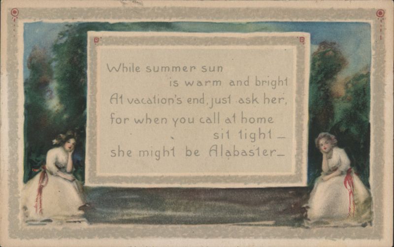 Summer Vacation Poem: 'She Might Be Alabaster' with Two Women