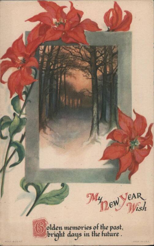 B. Spadoni New Year Wish, Winter Forest & Poinsettias