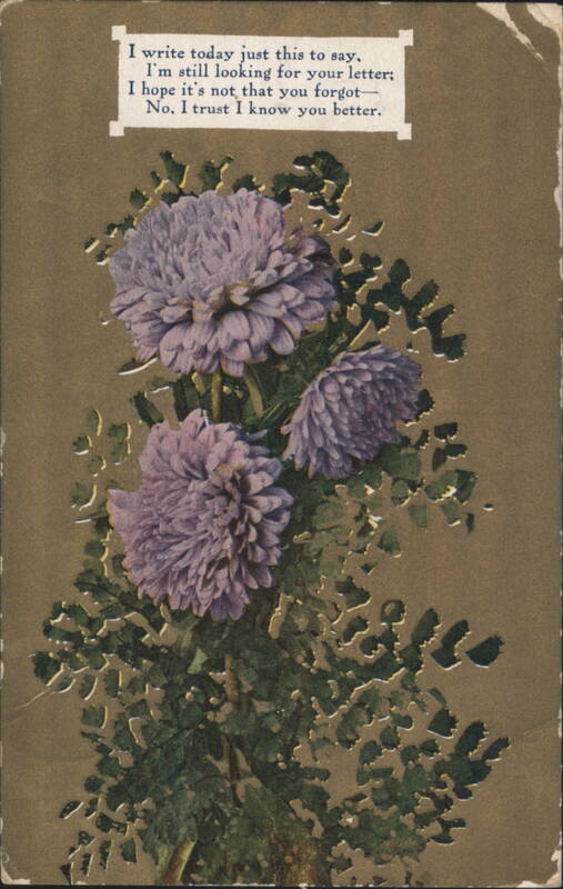 Embossed Purple Flowers with Sentimental Poem, Spokane WA