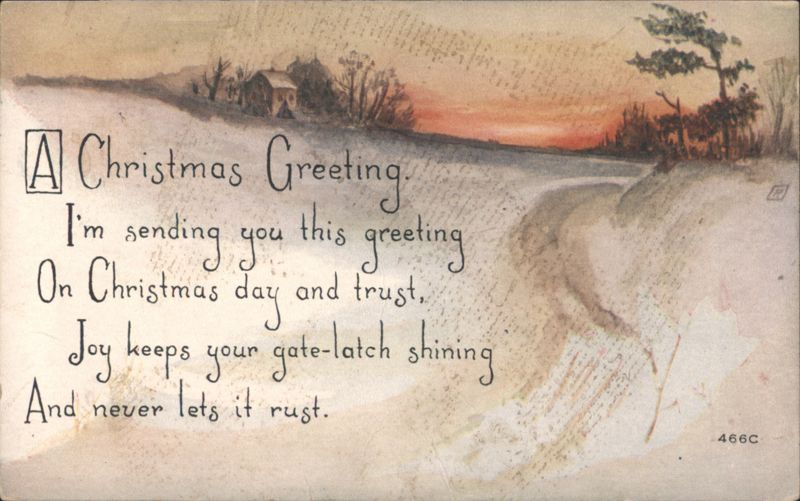 Christmas Greeting Poem Snowy Winter Landscape