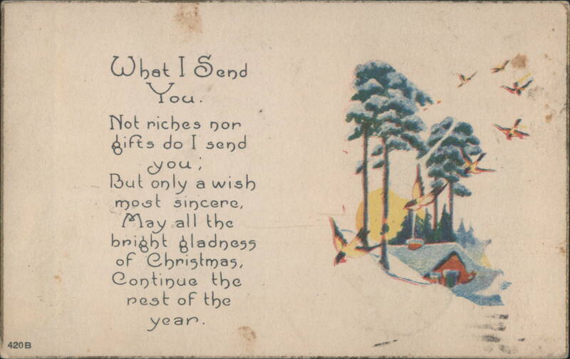 Christmas Poem: Not Riches Nor Gifts, Winter Scene with Snow-Covered Trees