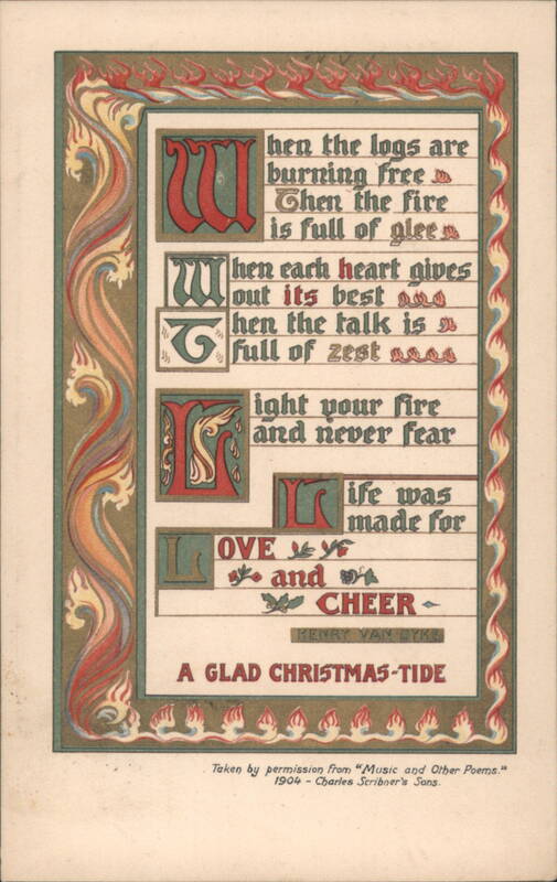 Christmas Poem by Henry Van Dyke, Illuminated Manuscript Style