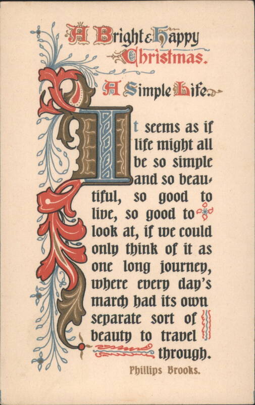 Bright Happy Christmas Greeting with Phillips Brooks Poem