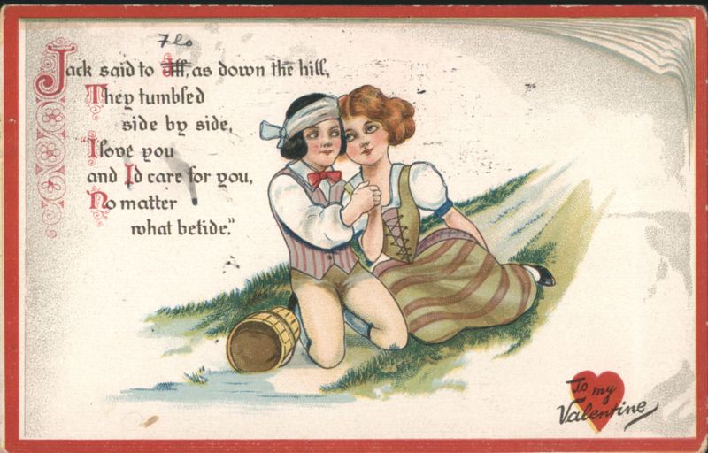 Valentine's Day Jack and Jill Children Couple with Love Poem