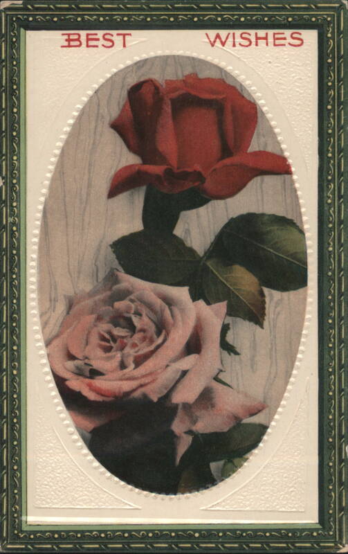 BEST WISHES with Red and Pink Roses Flowers