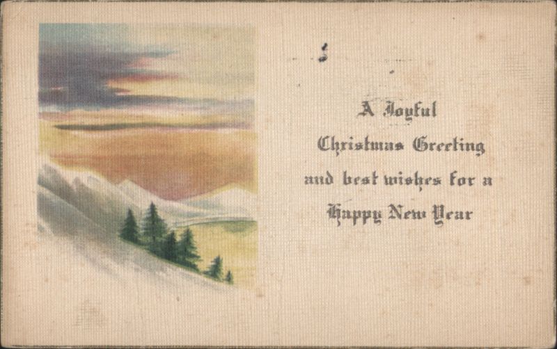 Winter Mountain Landscape Christmas & New Year Greeting