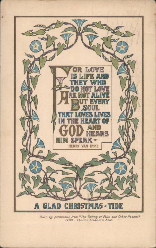 A Glad Christmas-Tide with Henry van Dyke Quote & Morning Glories