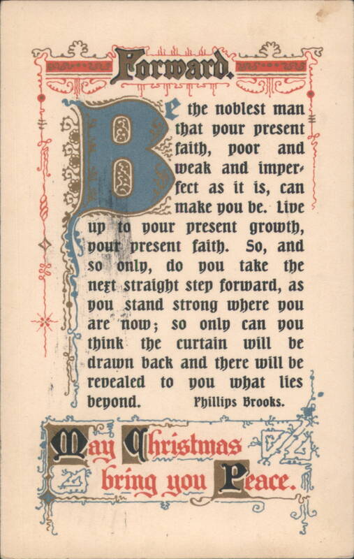 Ornate Christmas Greeting with Phillips Brooks Quote