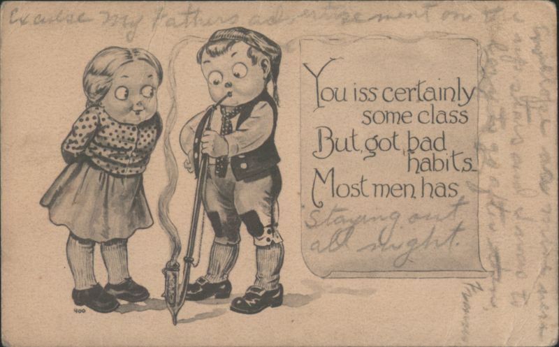 Comic Children with Humorous Message 'You iss certainly some class'
