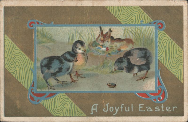 A Joyful Easter Greeting with Bunnies and Chicks