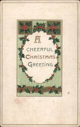A Cheerful Christmas Greeting with Holly and Berries Postcard