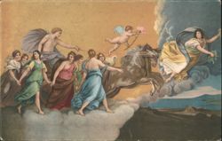 Guido Reni's L'Aurora: Goddess of Dawn, Cherub, and Horse-Drawn Chariot Postcard