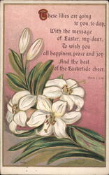 Easter Lilies with Poem by Mary C. Low Postcard