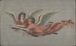 Easter Angels Announcing 'Christ is Risen' Postcard