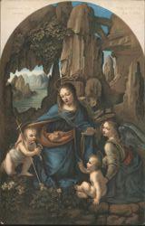 Leonardo da Vinci's The Virgin of the Rocks Painting Postcard