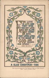 A Glad Christmas-Tide with Henry van Dyke Quote & Morning Glories Postcard