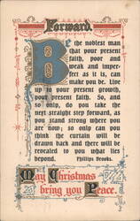 Ornate Christmas Greeting with Phillips Brooks Quote Postcard