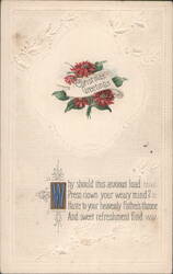 Christmas Greetings with Poinsettias and Poem Postcard