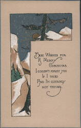 Best Wishes for A Merry Christmas Winter Mountain Scene Postcard