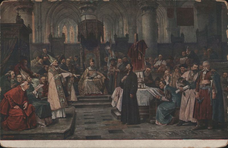 Jan Hus Before Council of Constance 1415 Painting V. Brožík