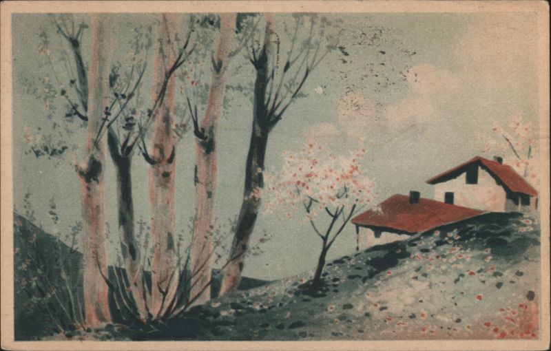 Landscape with Blossoming Trees and Houses