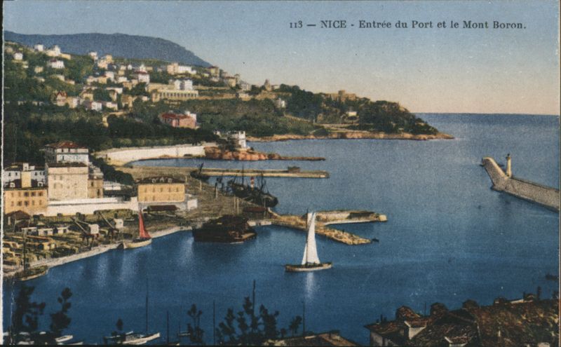 Nice Port Entrance and Mont Boron France