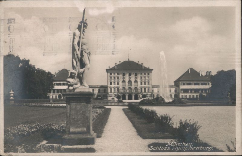 München Schloss Nymphenburg, Neptune Statue & Fountain Munich Germany