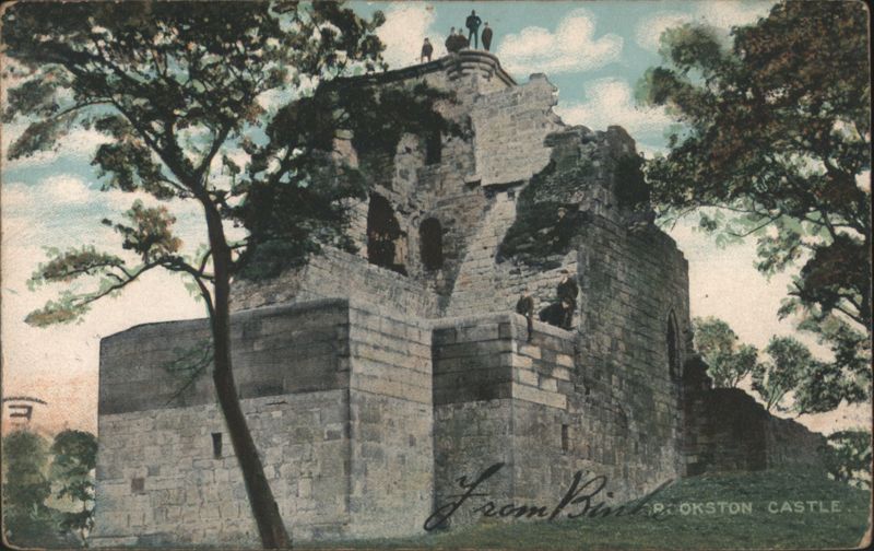Crookston Castle Ruins with Figures, Red Star Series Glasgow Scotland