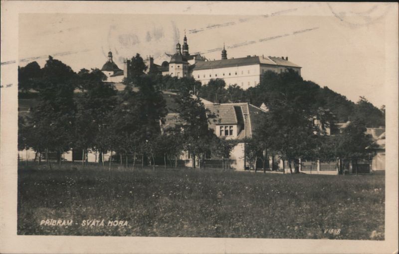 Příbram Svatá Hora Pilgrimage Site Hill View Czechoslovakia