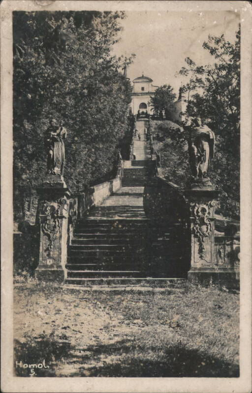 Homol Grand Staircase, Statues, and Church Czechoslovakia