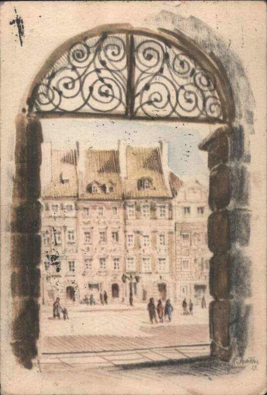 Warsaw Old Town View through Arched Gate, Schäffer G. Poland