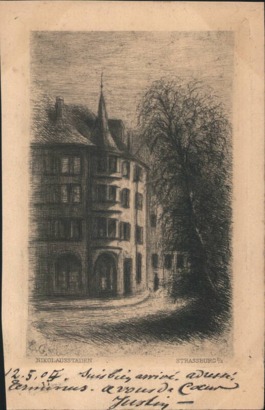 Nikolausstaden Street Corner, Strassburg France C.G.