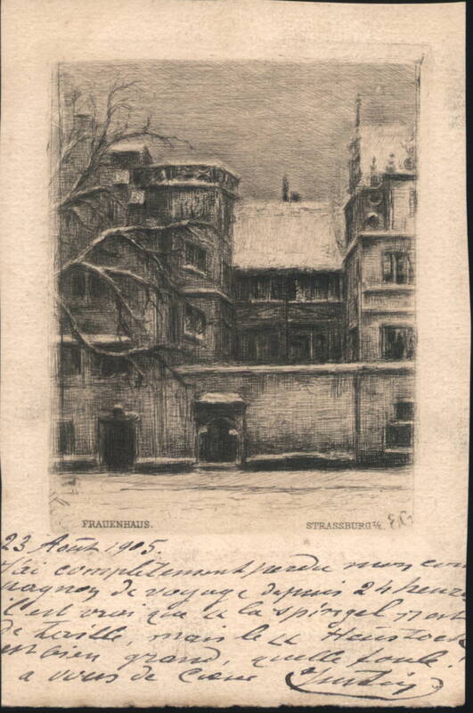 Frauenhaus, Strasbourg, Snowy Winter Scene France E.C.