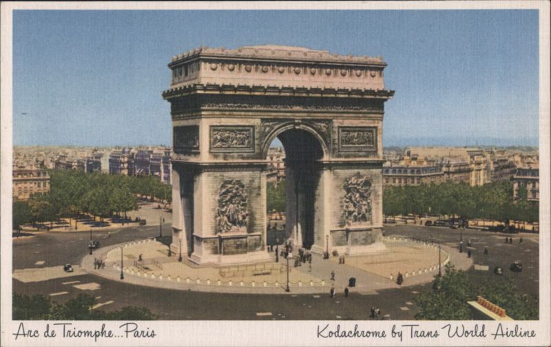 Arc de Triomphe, Paris - Kodachrome by Trans World Airline France