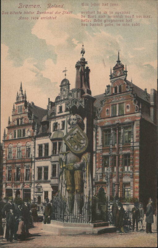 Bremen Roland Statue, Oldest Monument Erected 1404 Germany