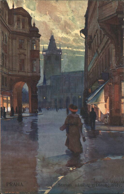 Prague Old Town Square from Dlouhá Street, J. Šetelík Czechoslovakia