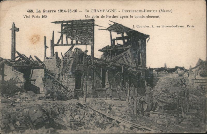 Perthes-les-Hurlus Bombardment Ruins, Champagne, France