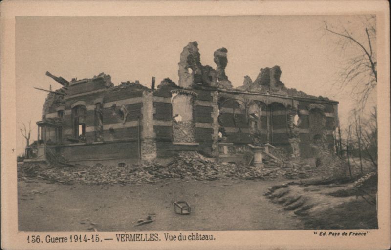 Guerre 1914-15. Vermelles, Château Ruins France