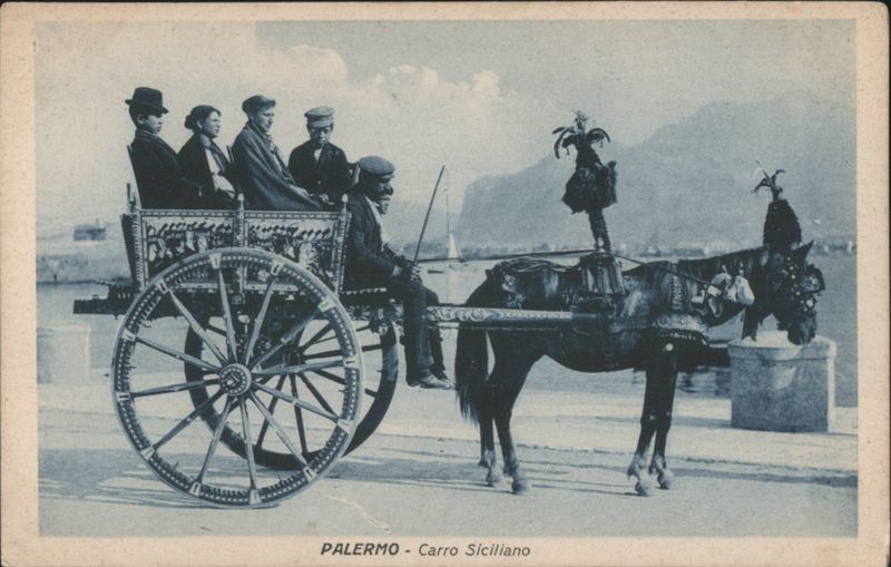 Palermo - Carro Siciliano, people, decorated horse Italy