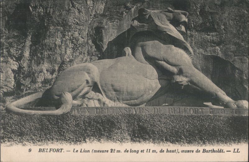 Belfort - Le Lion, Bartholdi Sculpture France