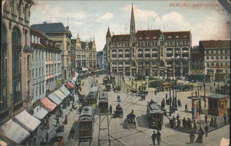 Berlin Spittelmarkt Street Scene with Trams Germany