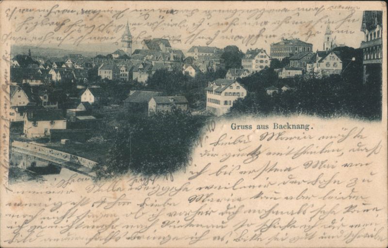 Town View with Church Tower, Backnang Germany