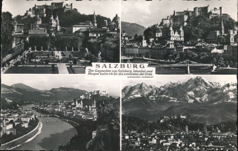 Salzburg, Views of City, Fortress, and Mountains Austria