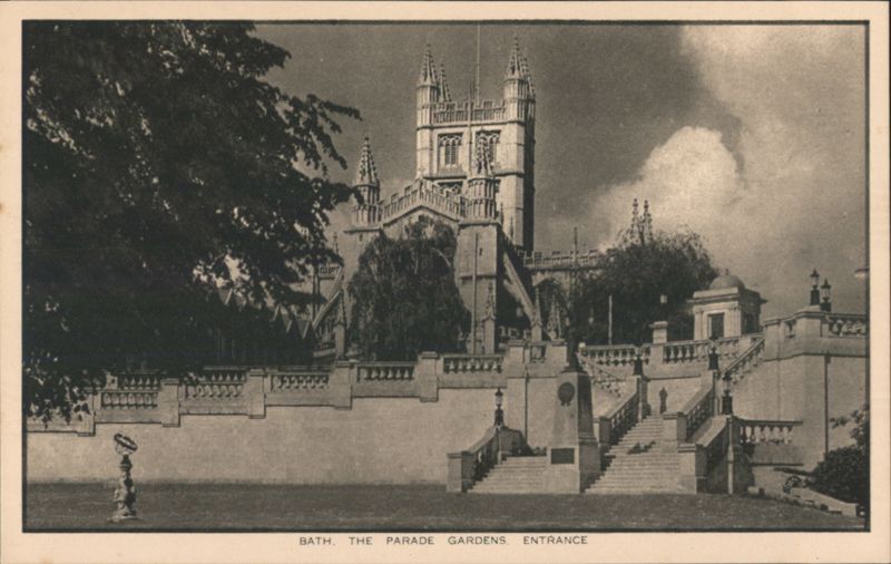 Bath Abbey & Parade Gardens Entrance England