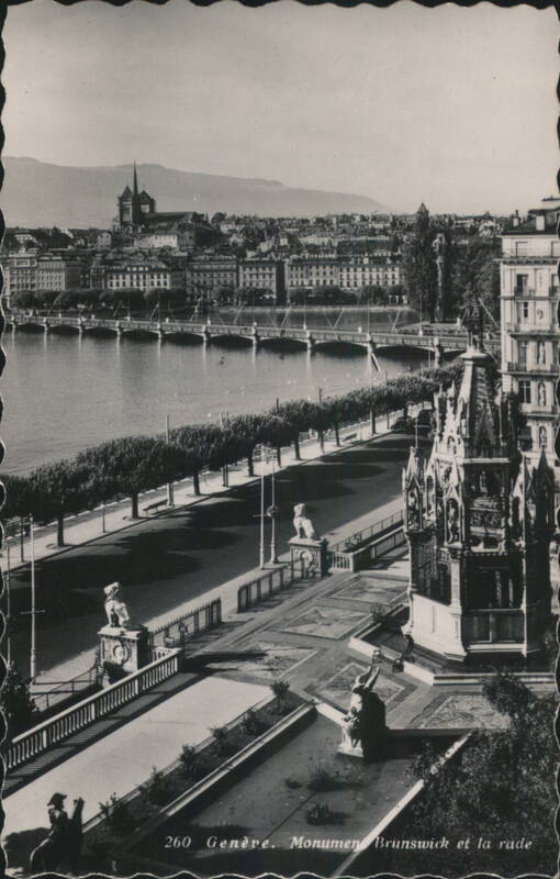 Genève. Monument Brunswick et la rade Switzerland