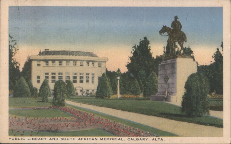 Public Library and South African Memorial, Calgary AB Canada